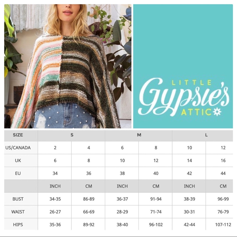 POL Rainbow Forest Sunshine Poncho Top - Picture 9 of 10
